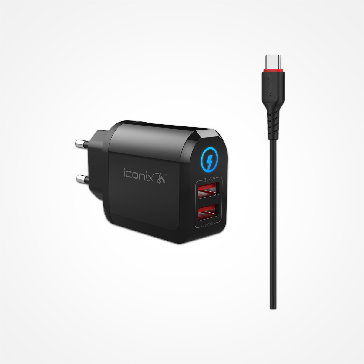 Chargeur Rapide ICONIX 17W Dual USB IC-HC1024