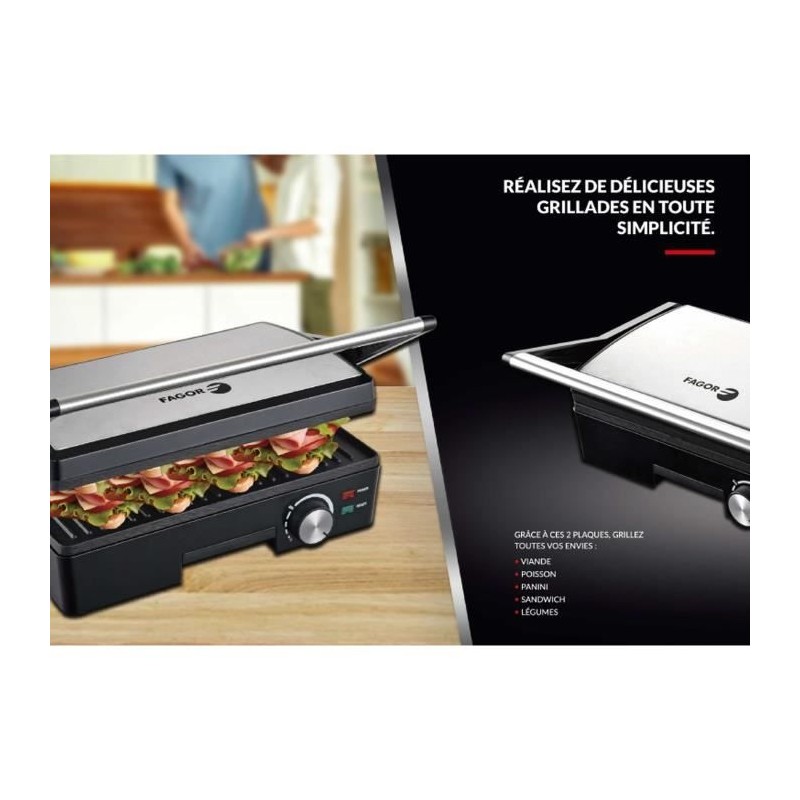 GRILL VIANDE ET PANINI FAGOR FG3481 1600W